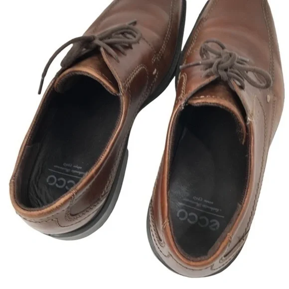 ECCO Men'sLeather Bike Toe Tie Oxfords, Mens 43 US 9.5